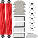 18Pcs Q7 Accessories Kit Replacement Compatible with Roborock Q7 / Q7+ / Q7 Max / Q7 Max+ Robot Vacuum, 2 Main Brush, 4 Mop Cloth Pads, 6 Side Brushes, 4 Washable Filter, 1 Tool (Not for Q7 M5)