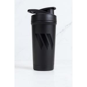 Swolverine® Stainless Steel Shaker | Black on Black Stainless Steel Protein Shaker Bottle