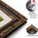 12x16 Picture Frame, Ornate Embossing Frame with Paper Mat and Plexiglass, Fit for 12x16 without Mat or 8x12 with Mat, Wall Mounting Display for Art Prints, Bronze and Antique Gold, 1 Pack