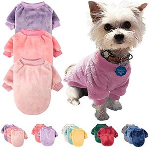 FabriCastle Dog Sweaters, 3-Pack Dog Clothes for Small Dogs Girl & Cats, Soft and Warm Pet Coats XXS - XXL, Winter Pet Jackets, Doggy Apparel Costumes, Puppy Outfits (Pink,Purple,Light Pink, X-Small)