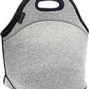 FlowFly Neoprene kids Lunch box Insulated Soft Bag Mini Cooler Thermal Meal Tote Kit for Boys, Girls,Men,Women,School,Work, Office, Grey (Gray)