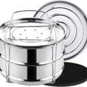 Aozita Stackable Steamer Insert Pans with Sling for Instant Pot Accessories 6/8 qt - Pot in Pot, Baking, Casseroles, Lasagna Pans, Food Steamer for Pressure Cooker, Upgrade Interchangeable Lids