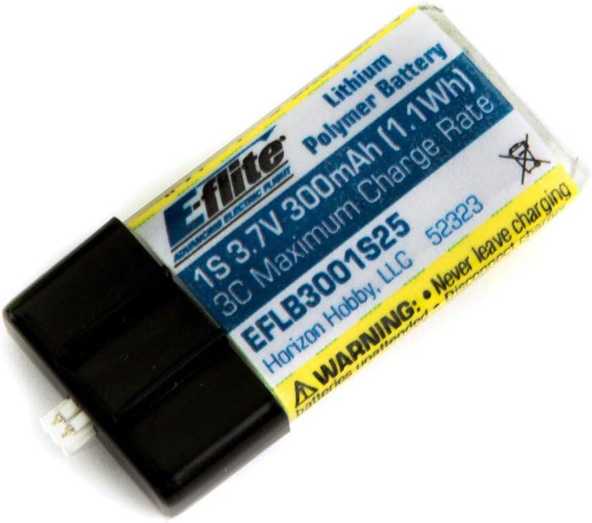 E-flite 300mAh 1S 3.7V 25C LiPo Battery EFLB3001S25 Airplane Batteries