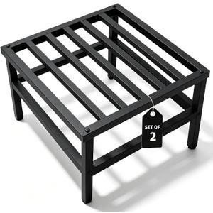 Plant Stand Outdoor Indoor, 2 Pack 16 Inch Large Metal Plant Stand Outdoor Heavy Duty Plant Stands Flower Pot Stand Wrought Iron Pedestal Stand for Garden Patio Living Room