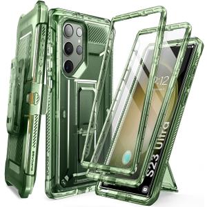 SUPCASE for Samsung Galaxy S23 Ultra Case with Stand, [Unicorn Beetle Pro] [2 Front Frames] [Built-in Screen Protector & Belt-Clip] Military-Grade Protection Phone Case for S23 Ultra, FrostGreen