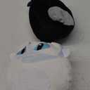 Black Dragon Plush, 8-Inch Soft Stuffed Animal Toy, Round Kawaii Plushie, Fantasy Creature Gift for Kids & Fans (White Black)