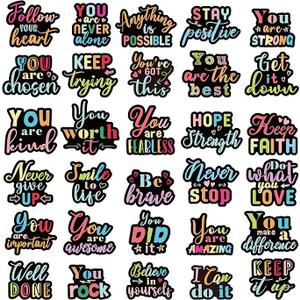 Copkim 30 Pcs Motivational Refrigerator Magnets with Inspirational Sayings Funny Inspirational Magnets for Locker Fridge Encouragement Gifts (Novel Style)