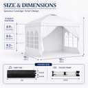 10x10 Pop Up Canopy with Sidewalls- Portable Sun Shade Beach Tent, Gazebo Heavy Duty with Cover Wheeled Bag, Ideal for Parties, Backyard, Camping (White)