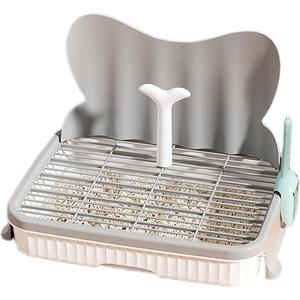 Dog Toilet Detachable Leakproof pet Potty with Simulated Urinary catheterNon-Slip Grille Small and Medium-Sized Dog Urine pad Training Tool Waterproof pp Material Fast Cleaning (Gray)