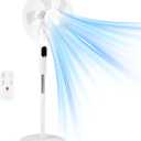 NEWBULIG 17" Pedestal Fans with Remote, Oscillating Standing Fan with 3 Speed & 3 Model, Quiet Timer Stand Up Fan for Indoor, Bedroom, Living Room, Adjustable Height & Tilt Head, Easy Assembly
