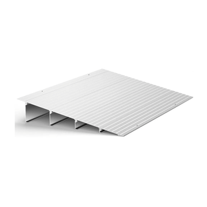 Door Threshold Ramp 4" Rise Door Ramp Aluminum Entry Ramp or Doorways Rated 800 lbs Load Capacity forWheelchair Scooters Power Chairs Walkers Metallic