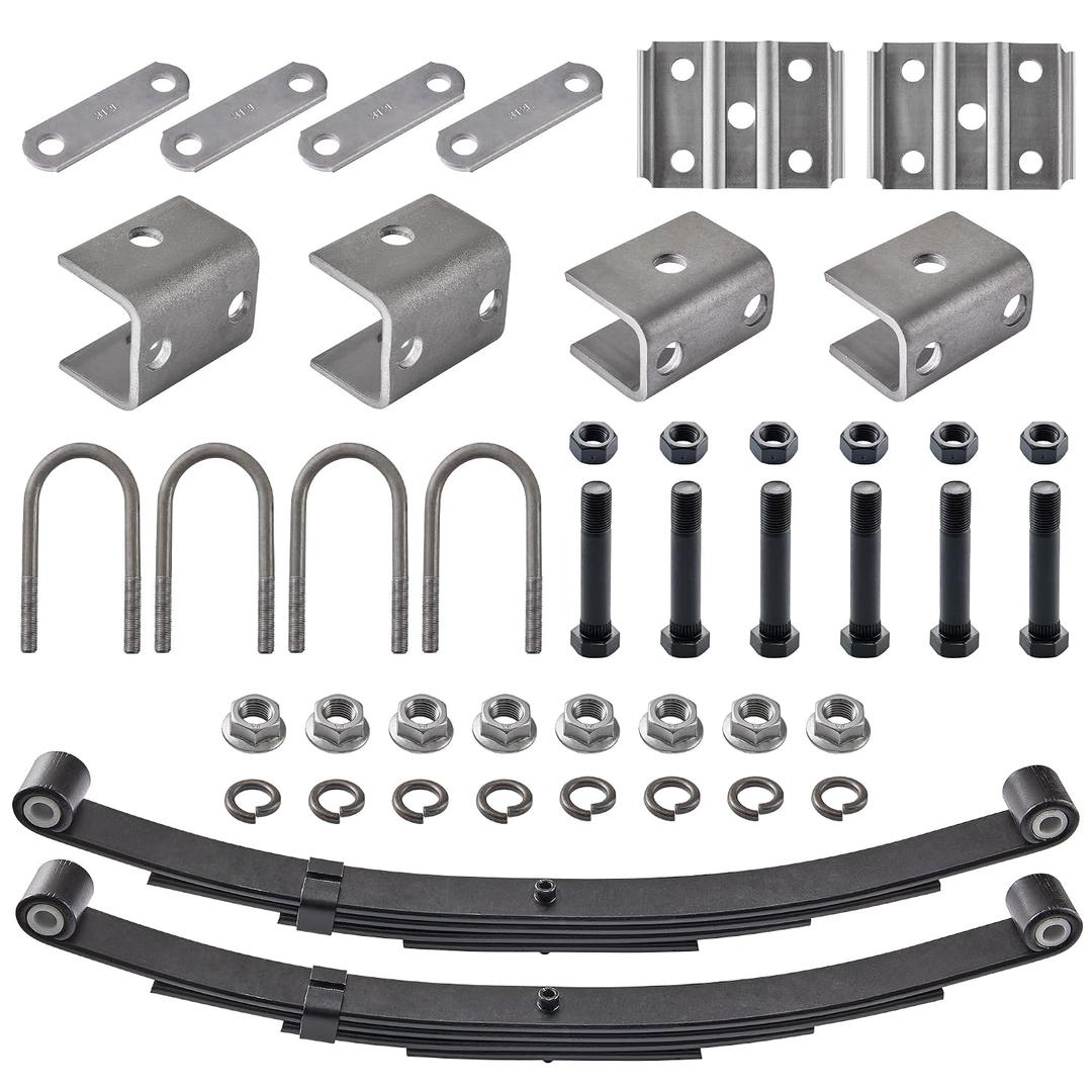 Lonffery 3500lb Tandem Trailer Leaf Spring Kit with 5-1/2" U-Bolts - 1750lbs Capacity Per Spring