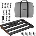 LEKATO Pedal board, Guitar Pedal Board with Built-in Power Supply, 15.5x11x2" 2.1LB, Aluminium Alloy Powered PedalBoard with Carry Bag, Pedal Cables, Adhesive Hookside Tape