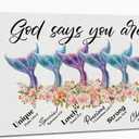 WKYAER God Says You Are Wall Art, Mermaid Bathroom Dcor, Mermaid Room Decor For Girls, Mermaid Wall Art, Mermaid Room Dcor, Christian Wall Art, Scripture Wall Art, Mermaid Wall Decor 24x16, White (24L" x 16W")