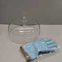 Glass Microwave Splatter Cover 10 Inch Borosilicate Glass Food Cover with Handle, Includes Heat Resistant Gloves, Dishwasher Safe