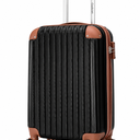 Cosbarn Carry On Luggage 20 Inch Luggage 22x14x9 Airline Approved with Wheels and TSA Lock, ABS Lightweight Hardshell Travel Suitcase Set with Duffel Bag Travel Bag for Men Women (Black)