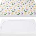 TILLYOU Pack and Play Sheet - Soft Quilted Crib Cover Pad, Toddlers Mattress Protector with 1''-3'' Deep Pocket, Thick Play Yard Playpen Sheets, Crib Mattress Pad 39"x27", African Steppe