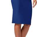 Conceited Skirts for Women - Stretch Pencil Skirt - Wear to Work - Pull On - Midi Length in Regular and Plus Size (Blue)
