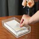 Acrylic Napkin Holder - Clear Modern Design, Acrylic Hand Towel Holder for Bathroom, Kitchen, Guest Towel Tray Perfect for Disposable Paper Hand Towels & Bathroom Accessories.