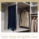 Blulu 2 Pcs Sliding Tie Rack Hanger for Closet, 25 Tie Pull Out Wall Mount Extending Sturdy Metal Belt Organizer Holder for Men Belt Storage, 13.8'' x 1.7'', Black