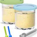 Creami Pints and Lids for Ninja, 16oz Creamer Storage Containers Holder Cups Can Canisters Accessories Replacement Parts for NC299AMZ & NC300s Series Ice Cream Maker, Airtight Dishwasher Safe BPA-Free