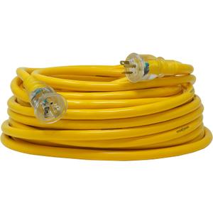 Southwire Yellow Jacket Super Heavy Duty Extension Cord - Outdoor Power Solution for Tools & Generators - 10 Gauge T-Blade Plug with Lighted End - 100 Foot