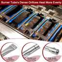Hiorucet Grill Replacement Parts for Brinkmann 5 Burner 810-1750-S, 810-1751-S, 810-3551-0 Gas Grill, Stainless Steel Heat Plates, Grill Burner, Crossover Tube for Brinkmann Grill Replacement Parts
