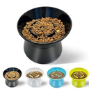 F FD Hub Tilted Raised Slow Feeder Bowl for Cats and Small & Medium Dogs, Raised Design Improves Posture, Spiral Inner Shape Prevents Fast Eating, Dishwasher Safe, 10 oz (Black, L-Cats)