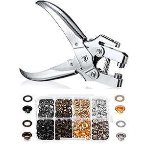 Amazon.com: Honoson 3/16 Inch Grommet Tool Kit Eyelet Plier Set Hole Punch Grommet Hand Press Pliers with 200 Pieces of Eyelets for Shoes Clothes Bags(Gold, Silver, Grey, Copper) : Arts, Crafts & Sewing