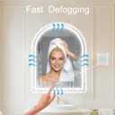 Arched LED Bathroom Mirrors with Lights 24"x30" LED Mirror for Bathroom,Led Vanity Mirror, Anti-Fog,LED Mirrors with Light, Anti-Fog, Dimmable, 3 Color, Shatterproof, Touch Sensor