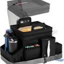 LUVHOMEE Car Organizers and Storage for Backseat & Front Seat - Collapsible Car Caddy w/Headrest Strap, Leakproof Cooler, Lid & Cup Holders | Fits Passenger Seat, Easy-Access Travel Snacks & Drinks