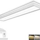 FAITHSAIL Dimmable 4FT LED Wraparound Light, Selectable 3 Color Temperature 3000K/4000K/5000K CCT 50W 5500LM 4 Foot Kitchen LED Light Fixture, Flush Mount 48 Inch Ceiling Lighting Fixture, 1 Pack