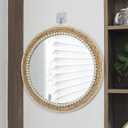 SWTHONY 18 Inch Boho Round Hanging Wall Mirror Decorative Rattan Circle Mirrors for Farmhouse, Living Room, Bedroom