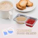 2 x MACTANO 40 Sets Condiment Container with Lid, Disposable Double Compartment Plastic Container for Sauce Snack