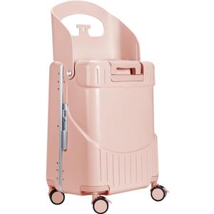 MRPLUM Ride On Luggage with Seat&Seat Belt,Hard Shell Lightweight Rolling Spinner Wheels Travel Luggage with TSA Lock,20 inch,Pink, 20.9 x 13.4 9.8 inches