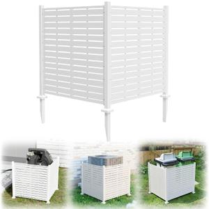 38" W x 39" H Air Conditioner Fence Panels, Outdoor Privacy Screens, Pool Equipment Enclosure, Trash Can Screens Fence Kit for Outside Backyard Patio, White