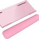 Computer Keyboard Wrist Rest Stand Set for Desktop, Keyboard Holder Easy Typing with Wrist Pad for Office, Home, School - Pink