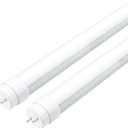 F15T8 LED Tube Light,7W 18inch/18 Length, 5000K Daylight White, T8 LED Replacement Tube Light, Rotatable End Caps,Frosted Cover, 85-265VAC (120V 2Pack)