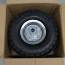 (2 Pack) RRQ 10 Inch Pneumatic Wheel 4.10/3.50-4 Tire, 10" Pneumatic Wheels with 5/8" Bearings,2.2" Offset Hub for Garden Cart, Hand Truck, Lawn Cart, Mower