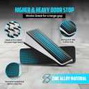 3 x RIZZZ Heavy Duty Door Stoppers Wedge  2 Pack Premium Quality Door Stop Zinc Alloy Wedge with Non-Slip Rubber for Bottom of Heavy Doors Work on Wood, Tile, Carpet