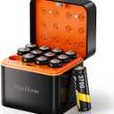 Rechargeable AA Lithium Batteries with Charger-12Pack Double A Batteries for Blink Camera, 1.5V Constant Output 3700mWh High Capacity, Cycle Times Up to 1600, with 12 Slot aa Li-Ion Battery Charger