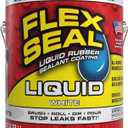 Flex Seal Liquid, Liquid Rubber Coating Sealant, Waterproof, Flexible, Breathable, and UV Resistant, Roof Repair, Basements, RV, Campers, Trailers, Marine, EPDM, Masonry, 1 Gallon, White