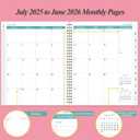 2 x 2025-2026 Planner - Academic Planner 2025-2026 from July 2025 to June 2026 with 12 Monthly Tabs, Flexible Cover, Inner Pocket, 8.5" x 11", Pink