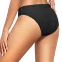 Tempt Me Women Bikini Bottom Full Coverage Bathing Suit Bottoms Swimsuit Bottom (Black, S)