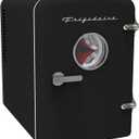 Frigidaire Retro 9-Can Mini Personal Fridge Portable Cooler for Car, Office, Bedroom, Dorm Room, or Cabin, 11.8" D x 7.1" W x 10.1" H, BLACK
