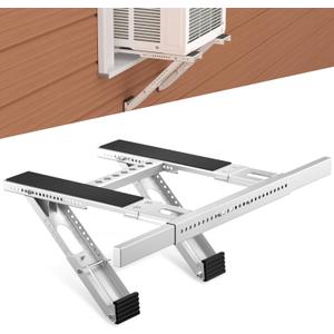 Window AC Bracket No Drilling, Heavy Duty Drilless Window Air Conditioner Support Brackets with 2 Arms, A/C Holder for 5000 Btu to 24000 Btu Outdoor AC Window Units, Max 350 Lb Capacity