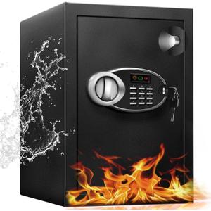 3.0 Cu Ft Large Safe Box with Fireproof Waterproof for Documents - Steel Security Personal Fire Safe with Digital Keypad, Emergency Battery Box & Combination Lock, Safety Box for Valuables Money Cash
