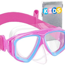 Vvinca 1Pcs Kids-Swim-Goggles with Nose Cover, Swimming Diving Mask Wide View Anti Fog UV Anti Shattered Lens for Kids 3-5