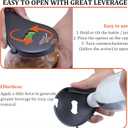 Jar Bottle Can Opener for Weak Hand & Seniors with Arthritis-Easy Twist Off Caps (0.6"-2.7") & Pull Tab Seals,Unique Kitchen Gadget,Multi,Portable Christmas Gifts for Elderly/Women/Men (Black)