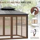 Gazebo Universal Replacement Mosquito Netting, 10' x 10' Outdoor Canopy Net Screen 4-Panel Sidewall Gazebo Curtains, with Zippers, Easy to Install, Fit for Most Gazebos 10x10 CanopyPatio Brown